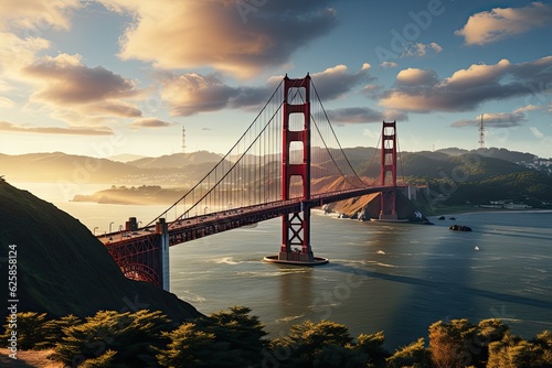 Golden Gate Bridge at sunset, San Francisco, California, USA