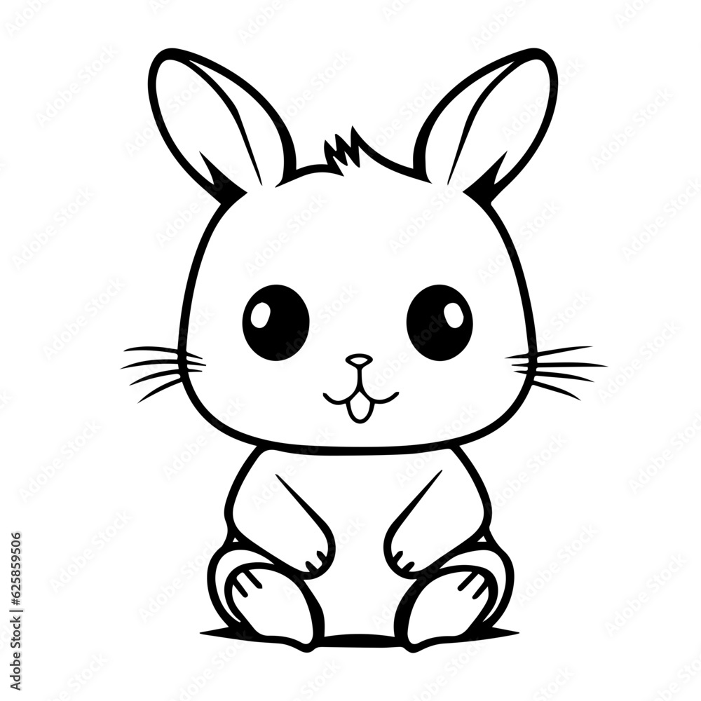 cute bunny doodle illustration