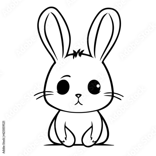 cute bunny doodle illustration © DLC Studio