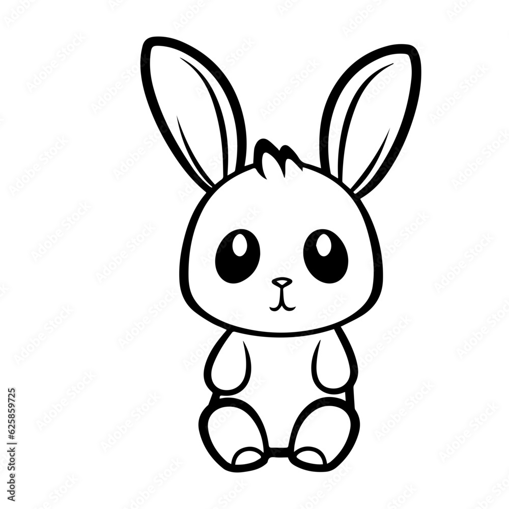 Obraz premium cute bunny doodle illustration