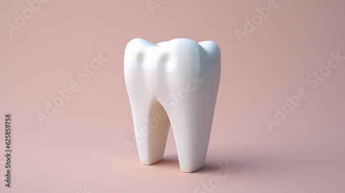 Happy  clean and healthy tooth   teeth.  Generative AI