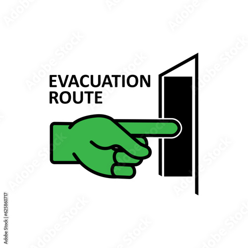 Evacuation Route Icon. Recommended Access Symbol - Vector, Sign for Design, Presentation, Website or Apps Elements.