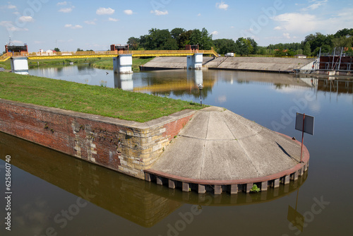 Kozle Lock (Śluza Koźle) and barrage or water step on the Odra river in Kędzierzyn-Koźle. photo