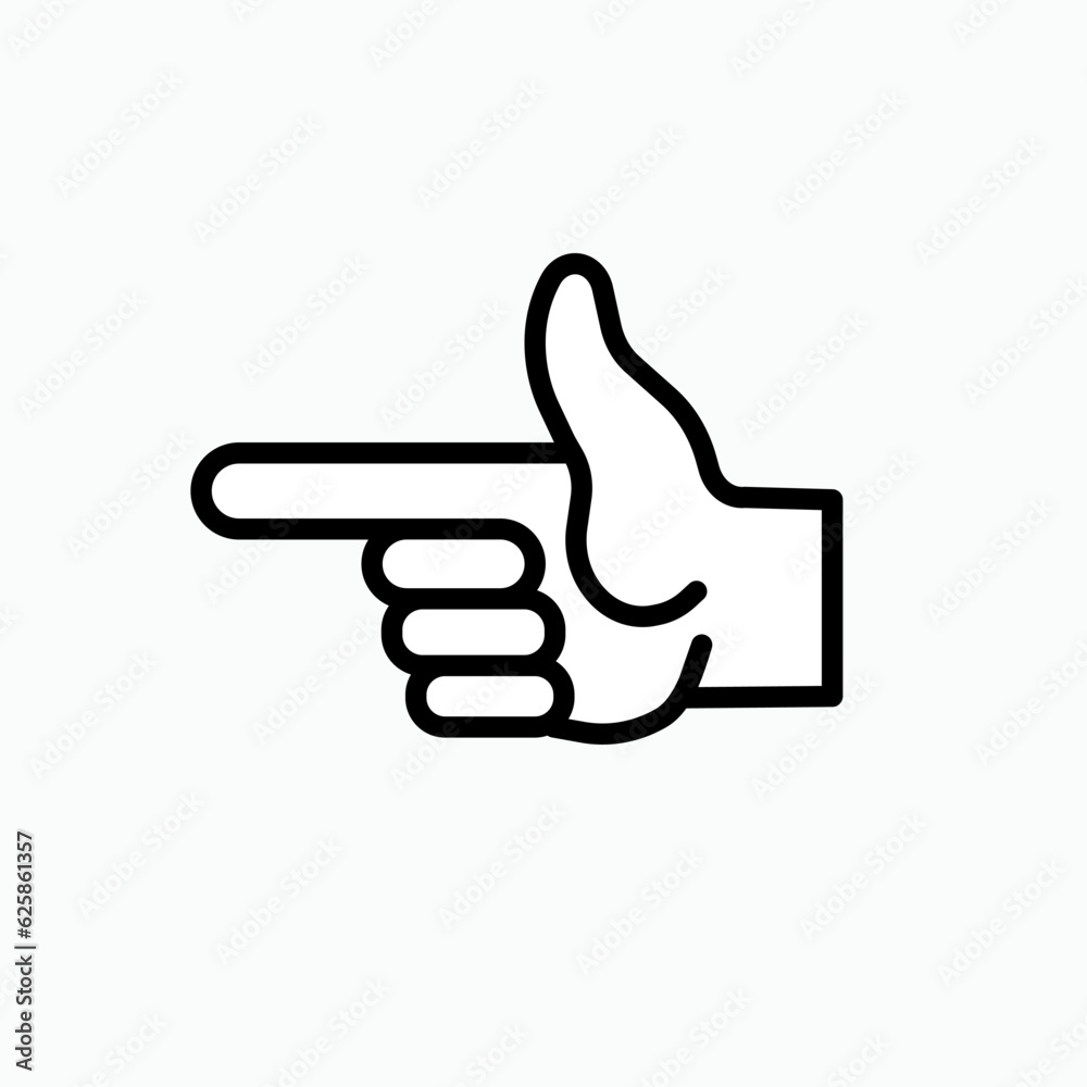 Finger Pointing Left Icon. Direction Symbol for Design and Websites, Presentation or Application. Finger Pointing Left Icon. Direction Symbol for Design and Websites, Presentation or Application.