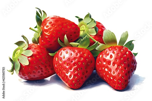 tasty fresh strawberrys isolated illustration Generative AI