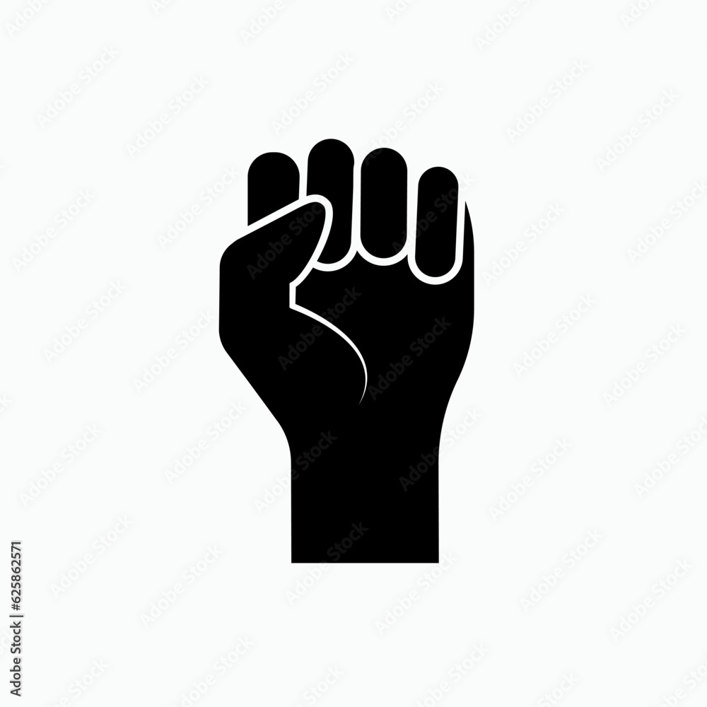 Hand Fist Icon. Fight Symbol.     