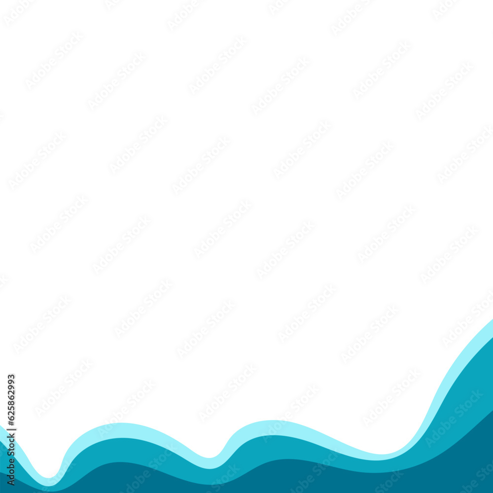 Corner frame water design elements isolate. Waves frame vector. Corner frame water design elements isolate. Waves frame vector.