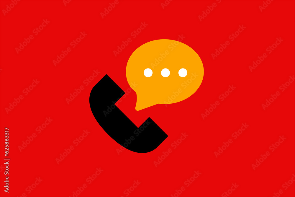 Vector illustration telephone talk in flat style design. Colorful bauhaus vector icon for website, mobile app, banner, ui ux, web design, business, marketing, landing, infographics, mockup Vector illustration telephone talk in flat style design. Colorful bauhaus vector icon for website, mobile app, banner, ui ux, web design, business, marketing, landing, infographics, mockup