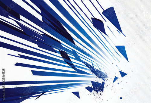 Abstract blue lines and stripes on a white background. AI Generated