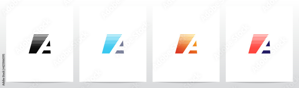 Negative Space With Stripes Letter Logo Design A Negative Space With Stripes Letter Logo Design A