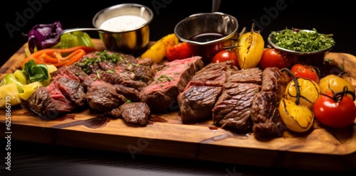 The plate of medium steak 