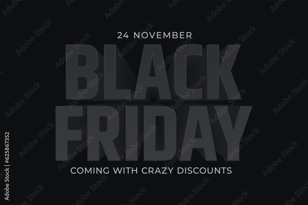 Black friday banner design with 3d popup effect. Black friday banner design with 3d popup effect.