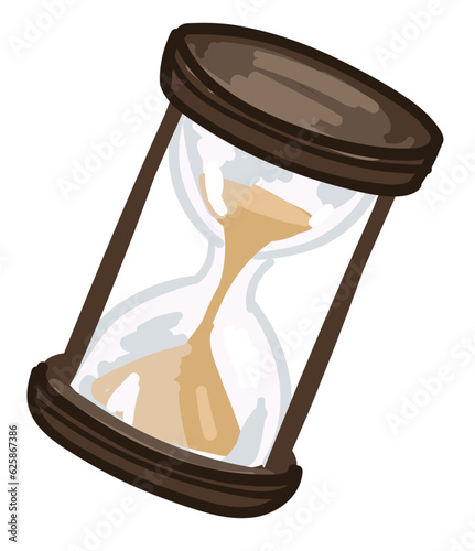 Vintage hourglass, medieval artifact with sand