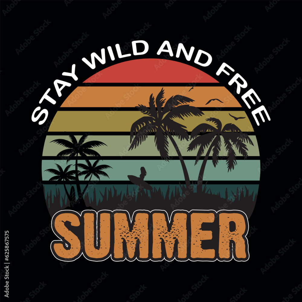 Free vector surfing festival summer vibes banner for surfing t-shirt