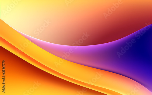 Orange and purple gradient background with waves. Generative AI technology.