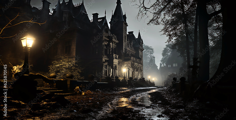 Obraz premium Halloween night in the forest