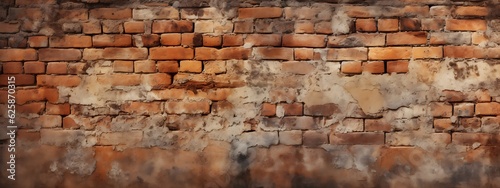 Vintage Wall Texture with Exposed Bricks
