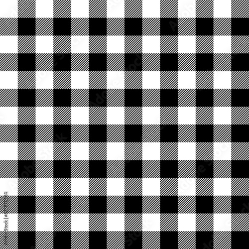 Black white classic gingham tablecloth pattern