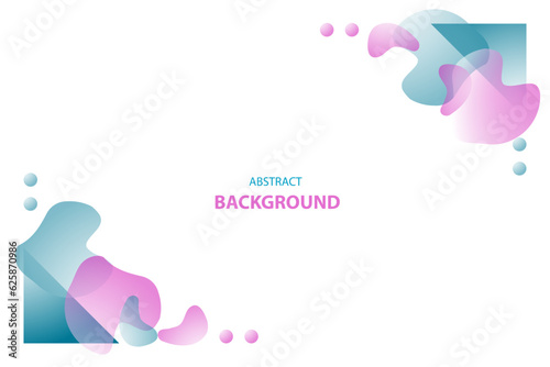 Colorful shapes frame background with white space for text and message. template design