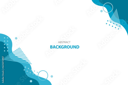 Blue shapes abstract background with white space for text and message. template design