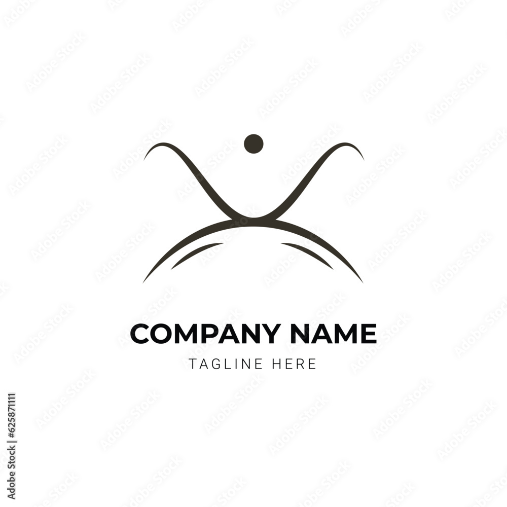 modern yoga logo design template
