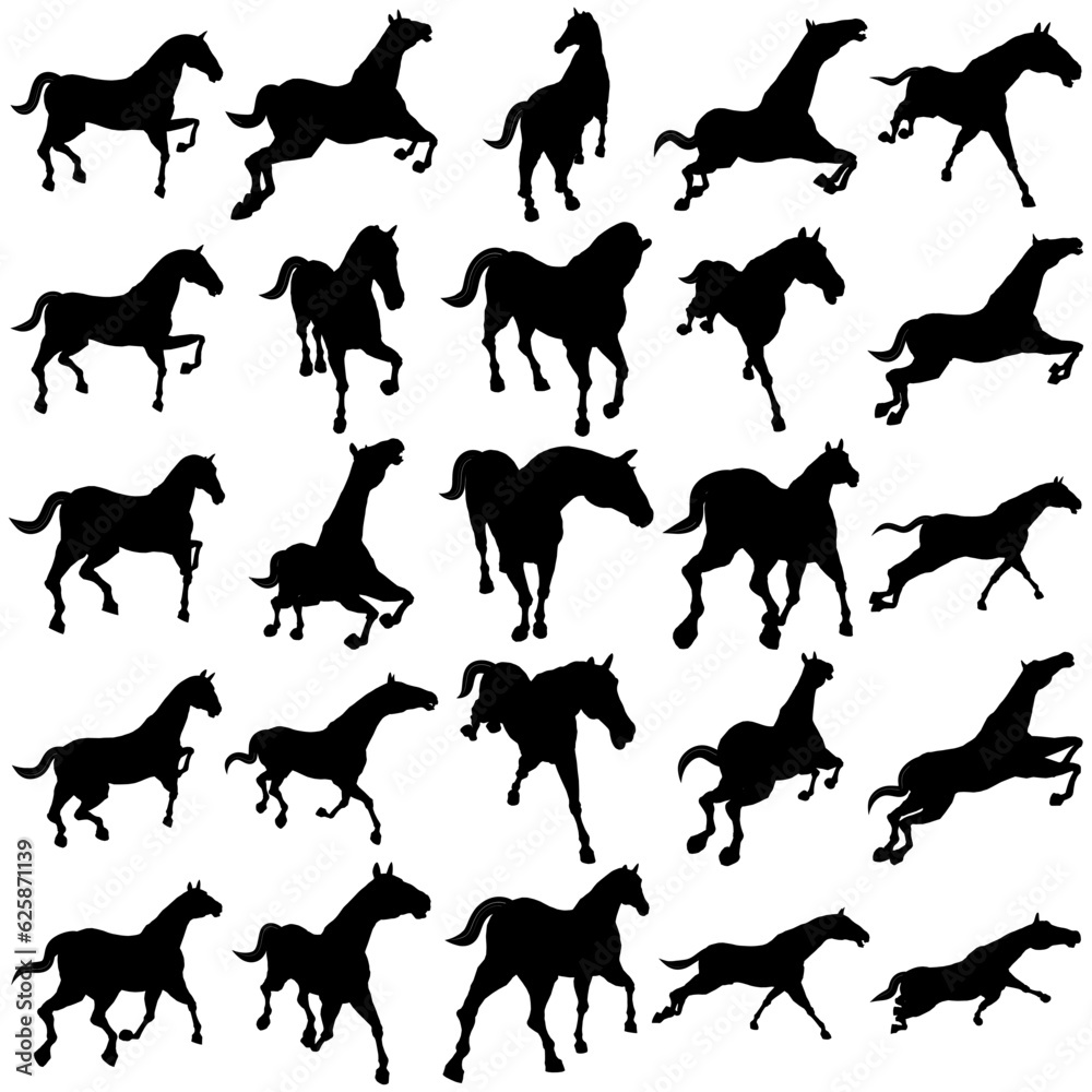 Bundle of assorted horse silhouette illustrations part 2