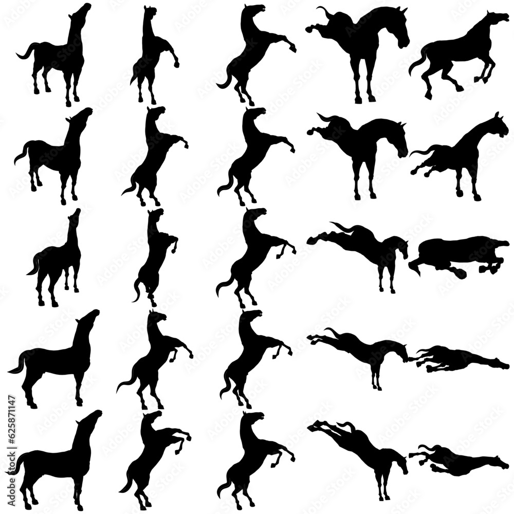 Bundle of assorted horse silhouette illustrations part 3 Bundle of assorted horse silhouette illustrations part 3