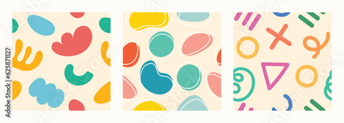 Fotografia Set of doodle in seamless pattern