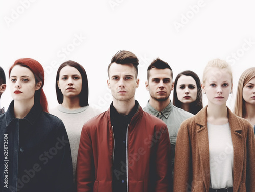 abstract group of people standing in line, Generative AI