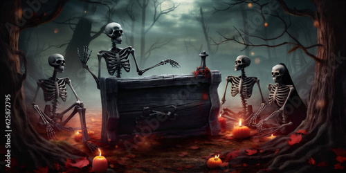 Halloween skeletons  © MrAdobe