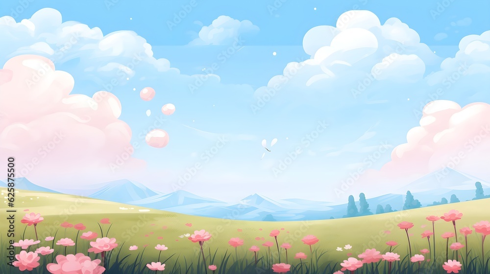 sky and  floral background