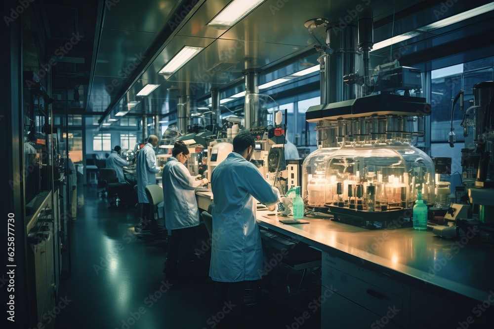 Research Laboratory With Scientists Wearing Lab Coat, Generative AI Research Laboratory With Scientists Wearing Lab Coat, Generative AI