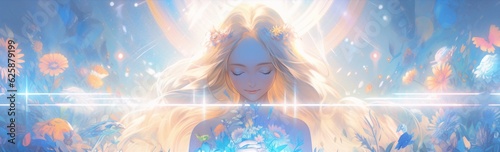 Leinwand Poster Fantasy Anime Girl Portrait.