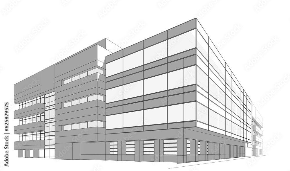 Fototapeta premium Office building sketch 