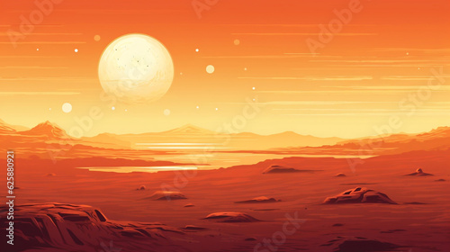 sunset in the desert background