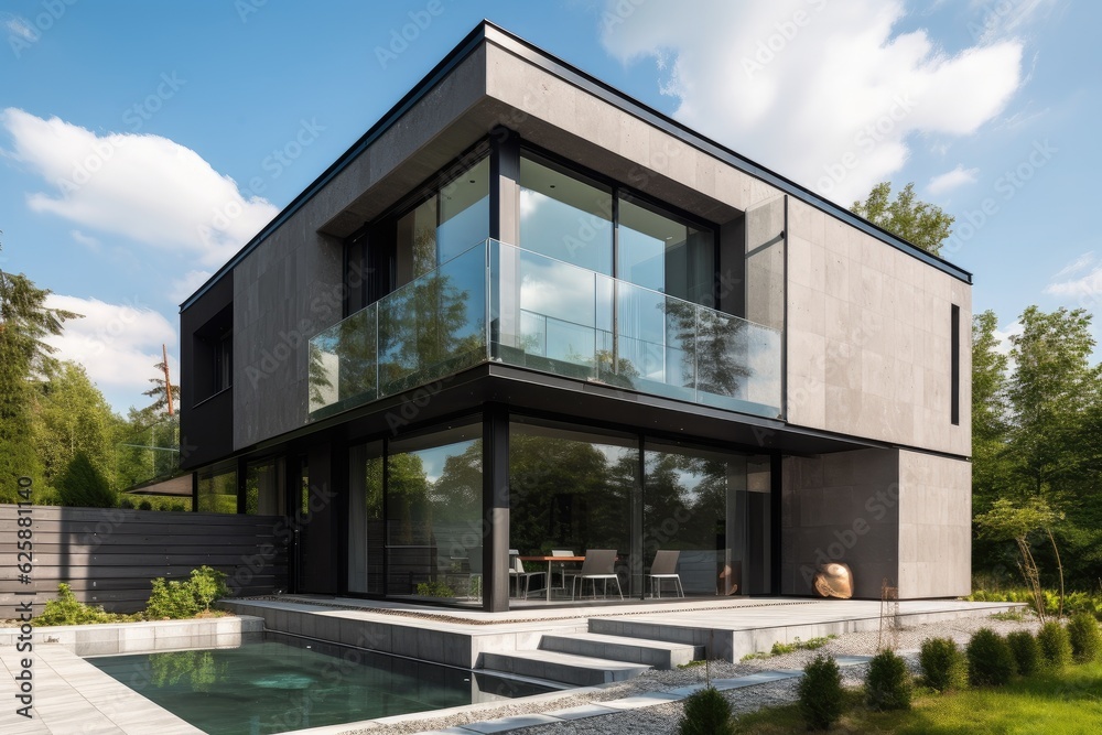 Modern villa in modern style, luxurious and spacious living space. Modern villa in modern style, luxurious and spacious living space.