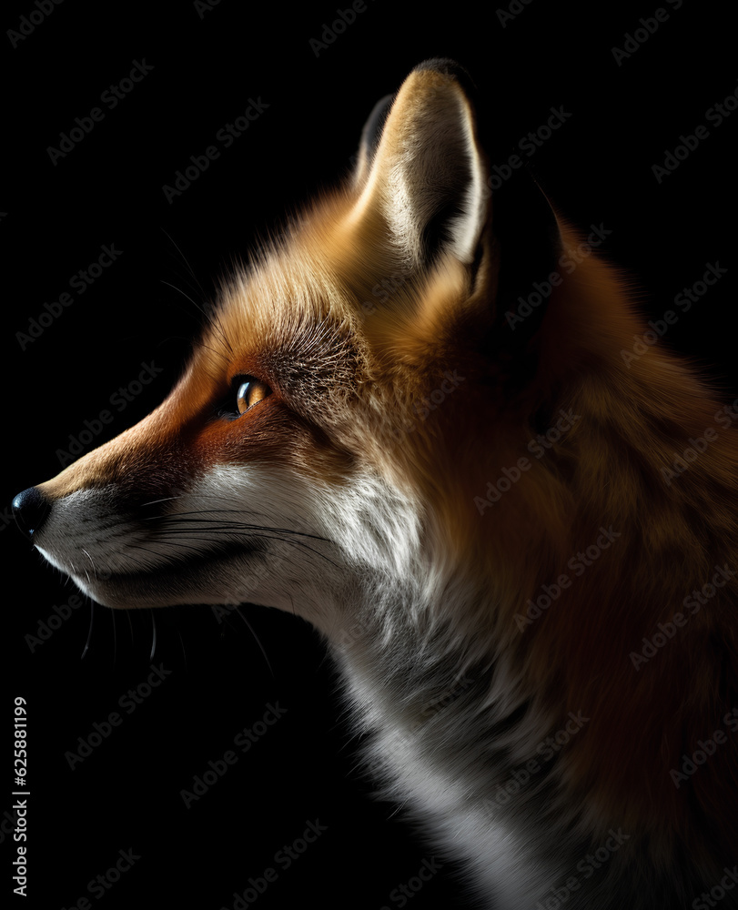 Fox profile portrait - Generative AI
