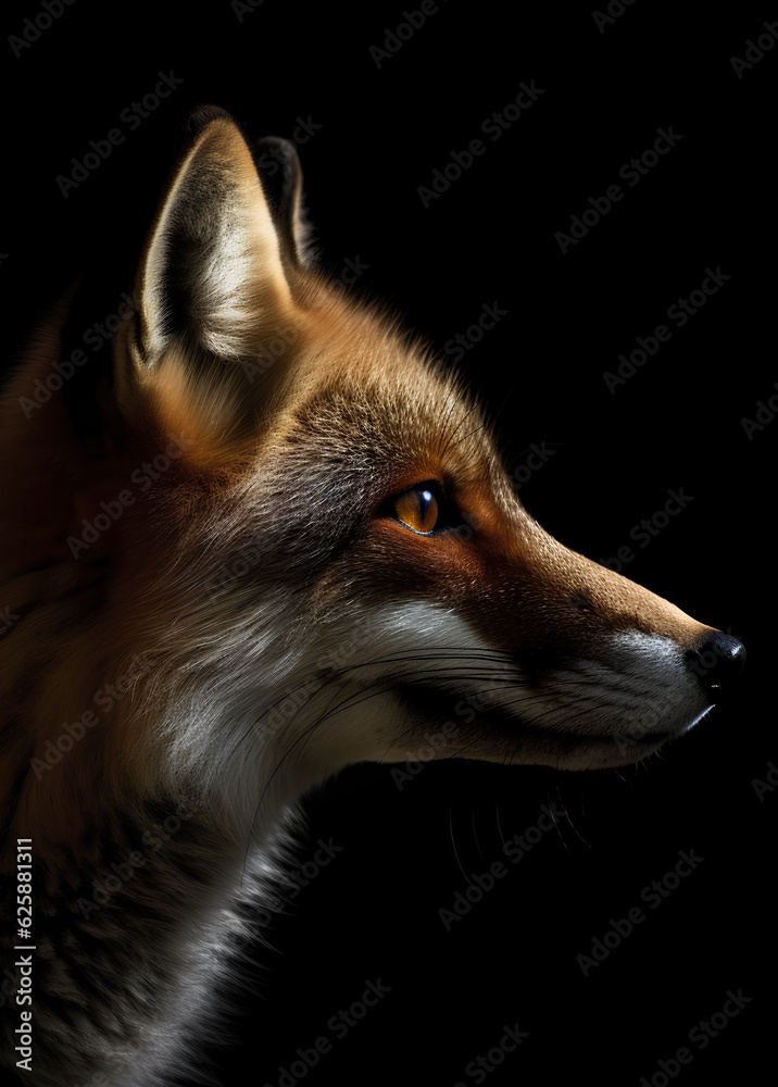 Fox profile portrait - Generative AI