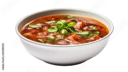 Gumbo soup isolated on white