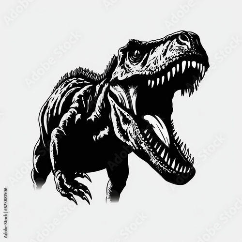 t-rex dinosaur on white background