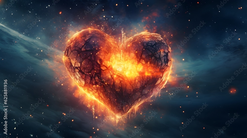 Burning heart in the sky Burning heart in the sky