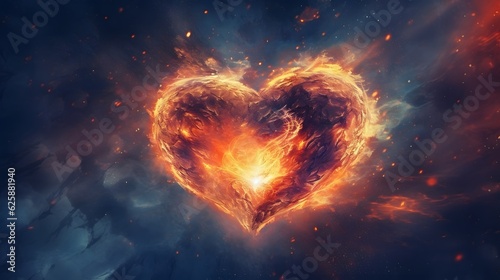 Burning heart in the sky © Store4FUN