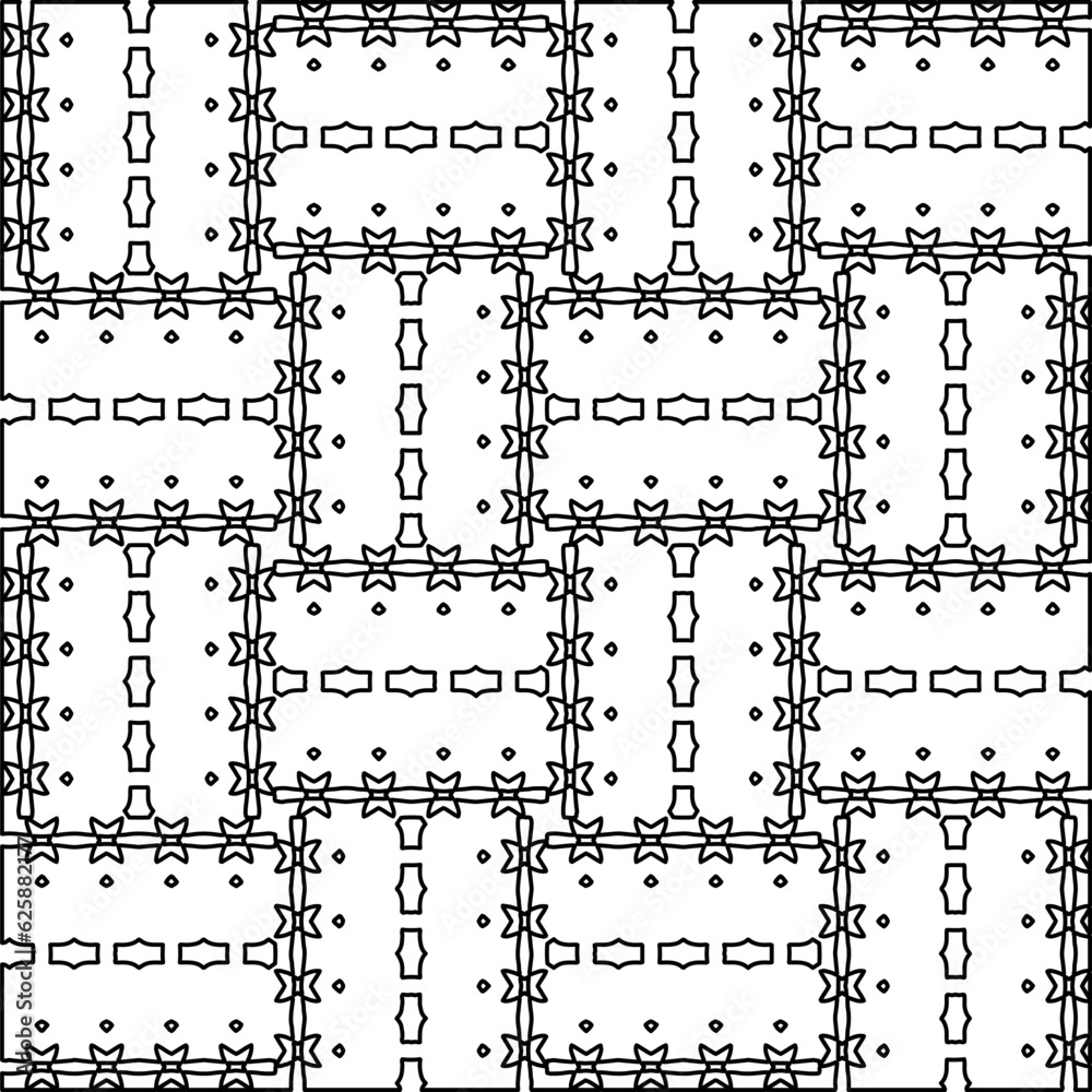 Abstract background with figures from lines. black and white pattern for web page, textures, card, poster, fabric, textile. Monochrome graphic repeating design. Abstract background with figures from lines. black and white pattern for web page, textures, card, poster, fabric, textile. Monochrome graphic repeating design.