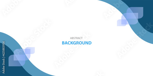 Blue wave abstract background with white space for text and message. template design	