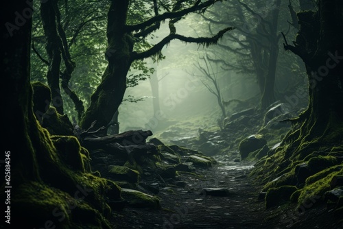 Enchanting Foggy Forest  Generative AI