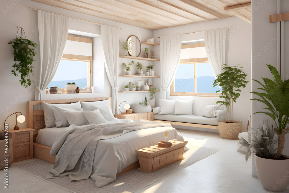 Interior design of a hyper realistic bedroom Interior design of a hyper realistic bedroom