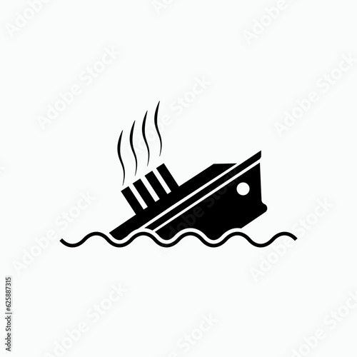 Sinking Ship Icon.  Accident Symbol for Design Elements, Websites, Presentation and Application - Vector