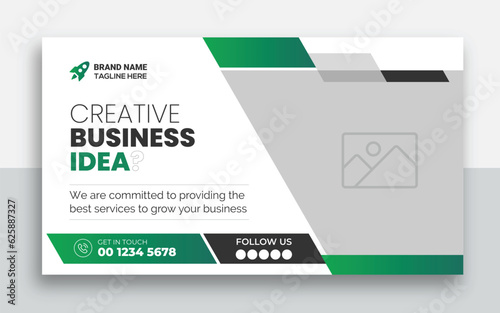 Business youtube thumbnail and web banner design template
