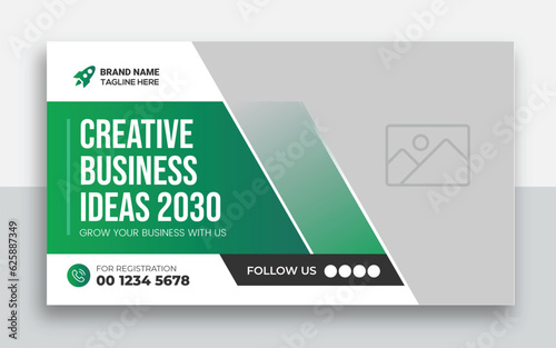 Business youtube thumbnail and web banner design template
