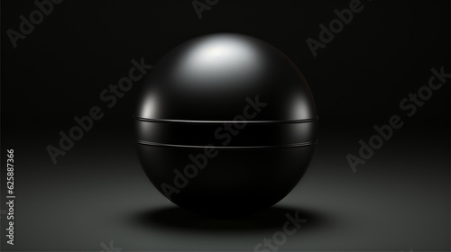Black ornamental sphere. Generative AI.